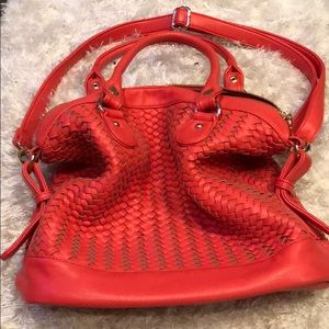 Coral thatched purse